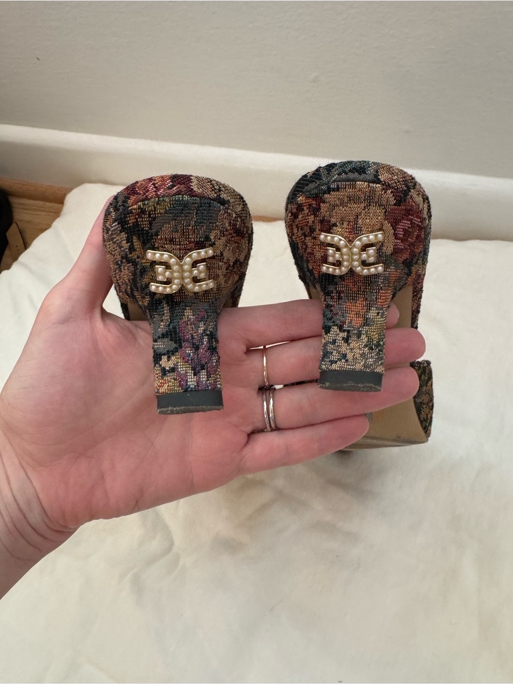 Sam Edelman Multicolor Tapestry Pearl-Buckle Pointed Mule - Picture 5 of 7